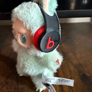 Red and Black Beats style Headphones accessories for Labubu pop mart BIE dolls